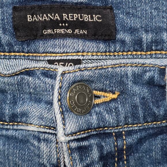 Banana Republic Girlfriend Jeans Women 25 Blue Distressed Stretch Casual - Picture 2 of 7